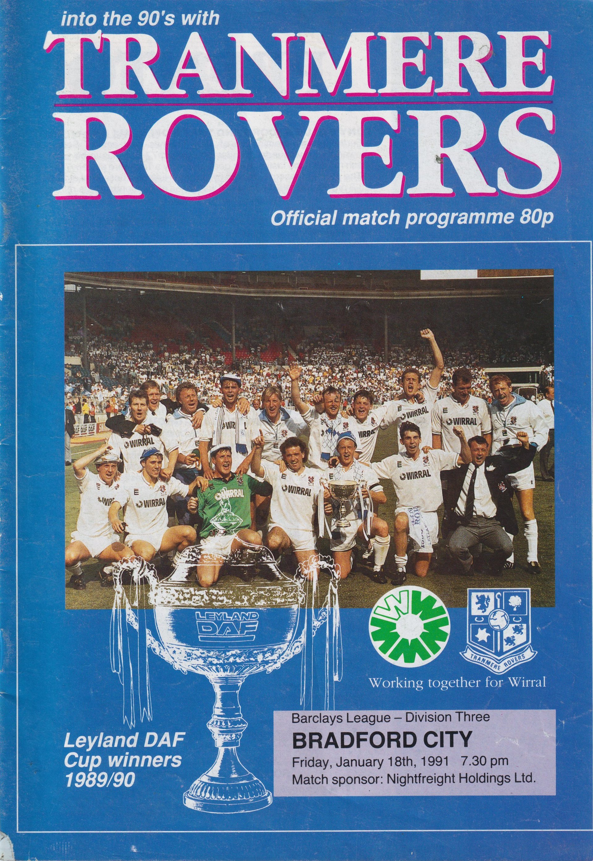 Tranmere Rovers v Bradford City match programme